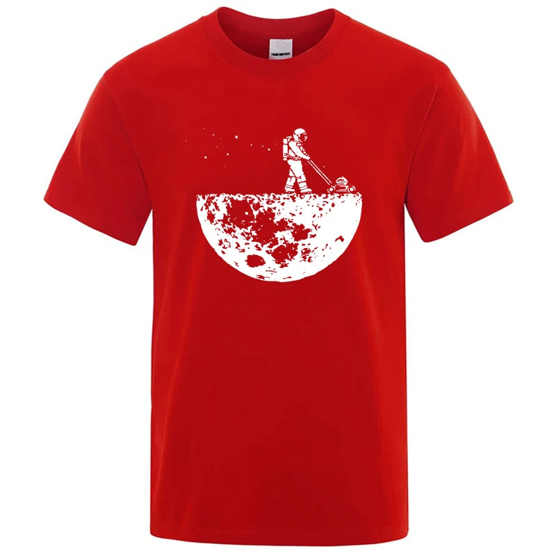 Men T-shirt High Quality Funny Cotton Blend Lunar Cleaner Printing Casual Cool Loose O-neck Male for MenT-shirt Hip Hop Tees Quick Pick Grocers